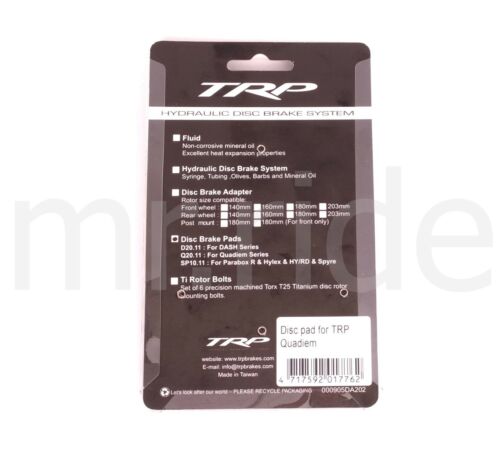 2 pair x TRP Bike Q20.11 Disc Brake Pads fit Quadiem SL,Slate T4 - Fresh Stock Dated December 2025