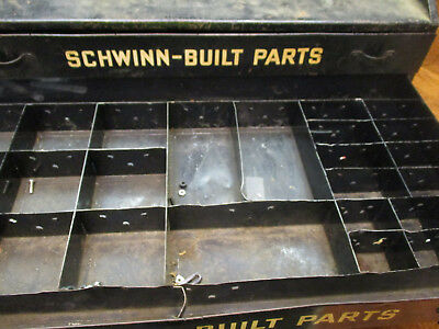 RARE COLLECTABLE VINTAGE ANTIQUE SCHWINN-BUILT PARTS PIN CABINET DRAWER TOOL BOX - Fresh Stock Dated December 2025