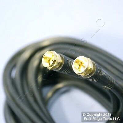 Leviton Black 50' Coaxial Video Cable w/ GOLD PLUG Ends F-Type RG59 C5851-50G - Fresh Stock Dated December 2025