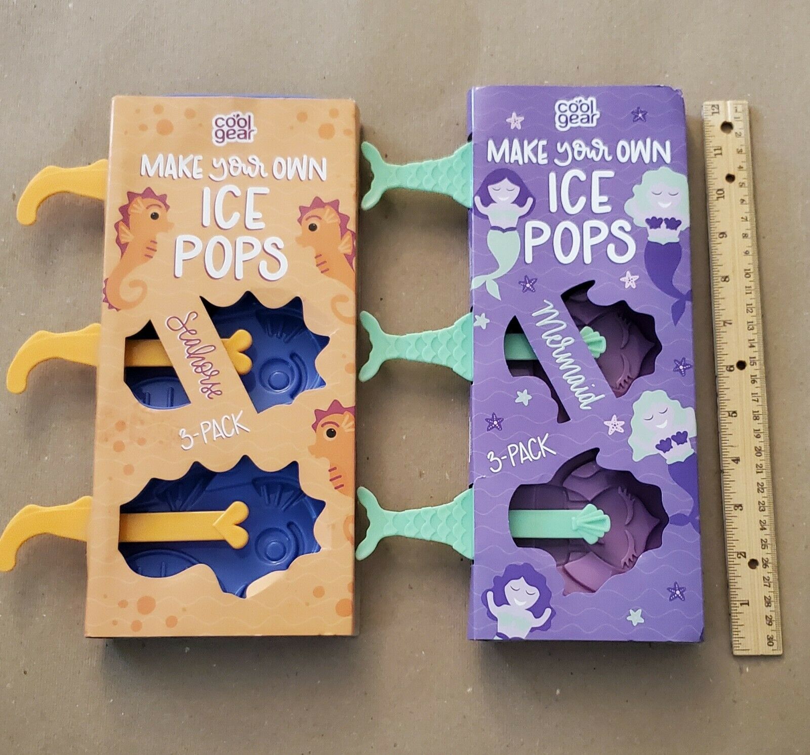 New Cool Gear Make Your Own Ice Pops Popsicle Mold Seahorse & Mermaid Set Summer - Fresh Stock Dated February 2026