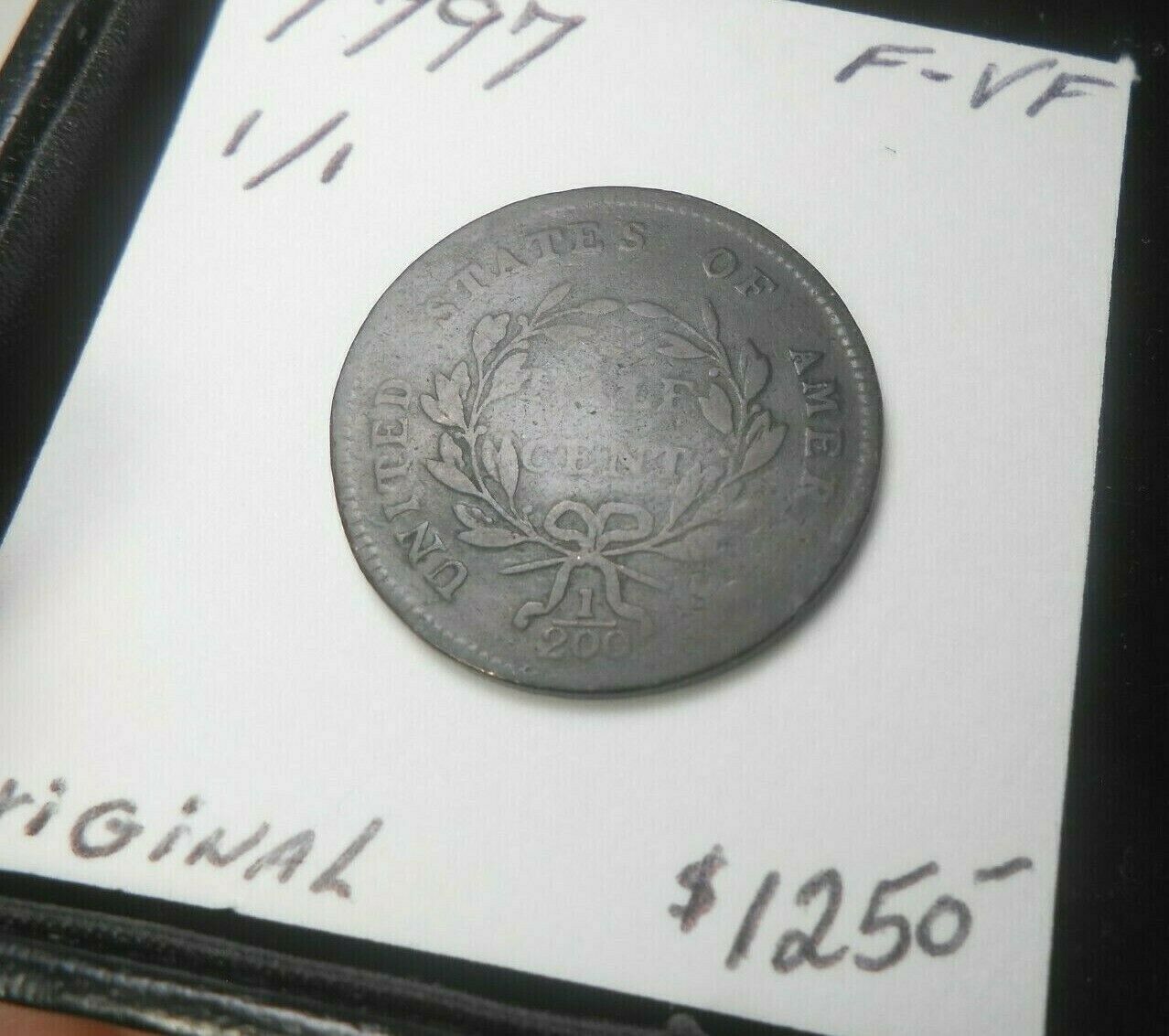 1797 1/1 FLOWING HAIR HALF CENT ORIGINAL! NEVER CLEANED FINE - V.FINE MAKE OFFER - Fresh Stock Dated December 2025