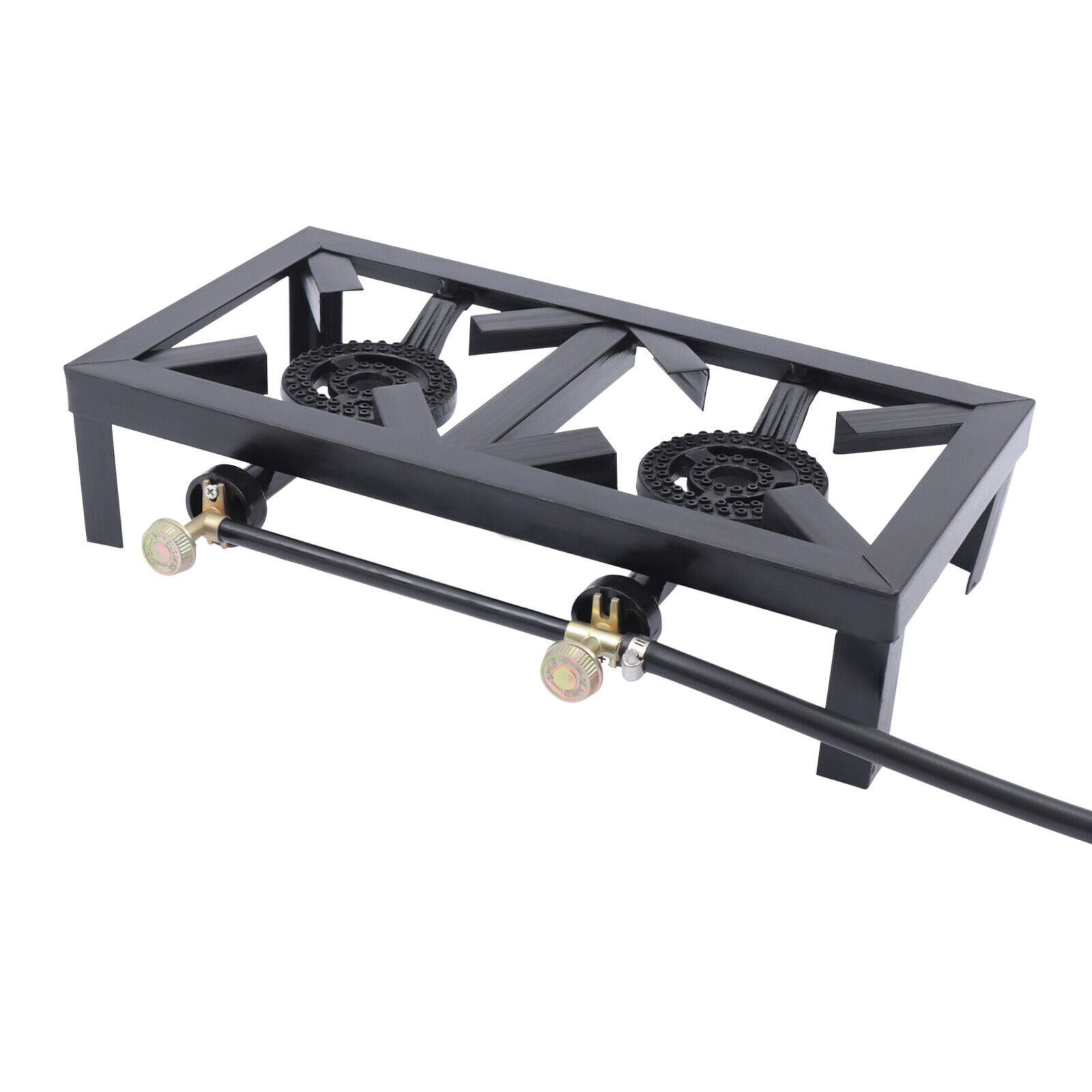 2 Propane Gas Burner Double Portable Camping Stoves Portable w/Adjustable Hose - Fresh Stock Dated February 2026