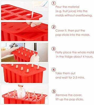 Nuovoware Ice Pop Molds Cavity of 10 Food Grade Silicone Frozen Ice Popsicle ... - Fresh Stock Dated February 2026