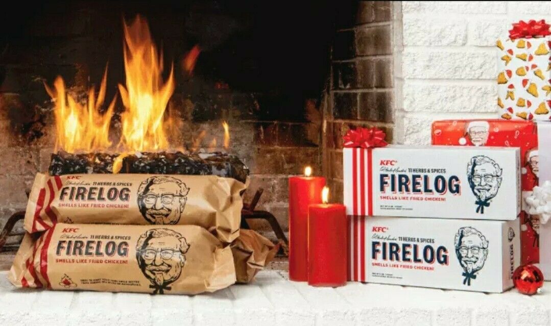 KFC FIRE LOG 11 HERBS & SPICES KENTUCKY FRIED CHICKEN  Holiday Gift Ideas - Fresh Stock Dated December 2025