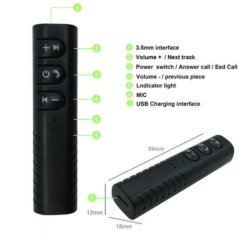 Wireless Bluetooth Receiver 3.5mm aux FOR HEADPHONES Stereo Music Car Adapter - Fresh Stock Dated December 2025