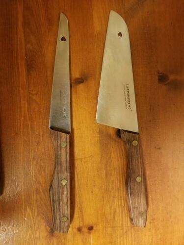 Vintage LA BORDE Set of 3 Stainless Steel Knives - Wood 3-Pin Handle -Japan Made - Fresh Stock Dated January 2026