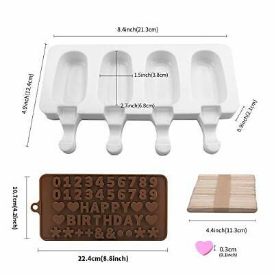 Ice Cream Popsicle Molds Silicone—— Set Of 2 Packs 4 Cavities Homemade Oval I... - Fresh Stock Dated February 2026