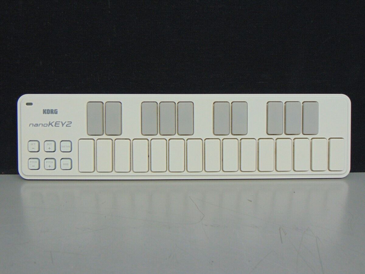 Korg nanoKEY2 Slimline USB MIDI Controller, White (MB1030991) - Fresh Stock Dated December 2025