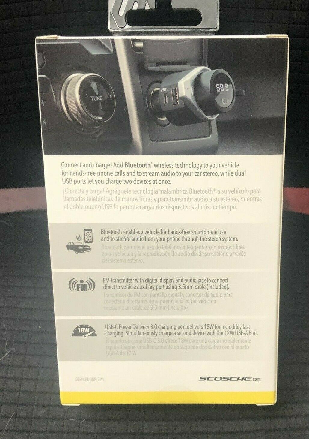 Scosche BTFreq Pro Wireless Hands-Free Car Kit - USB-C, Bluetooth, FM, Dual USB - Fresh Stock Dated January 2026