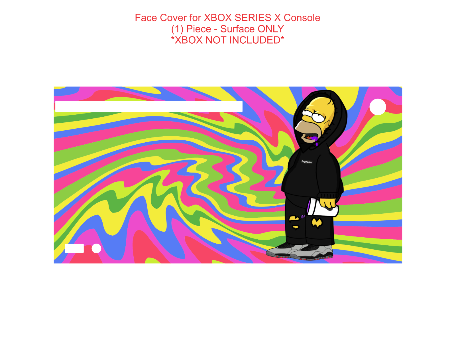 Wrap Skin Decal For XBOX SERIES X CONSOLE  Trippy Rainbow Wavy Lean Syrup Homer - Fresh Stock Dated February 2026