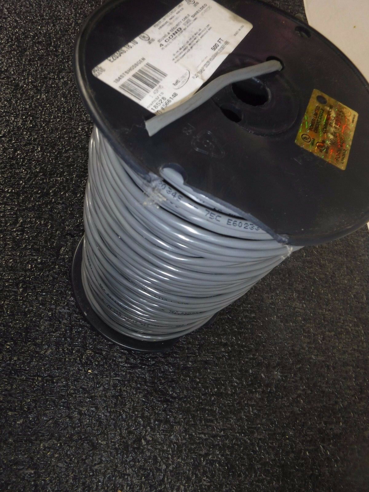 E2034S.18.10 Wire, Shielded, Riser, 18/4, 500 Ft, Gray(P) - Fresh Stock Dated December 2025