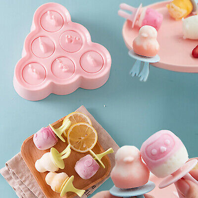 6 Grids Popsicle Mold Tray Ice Cream Maker DIY Homemade Silicone Frozen Mould. - Fresh Stock Dated February 2026