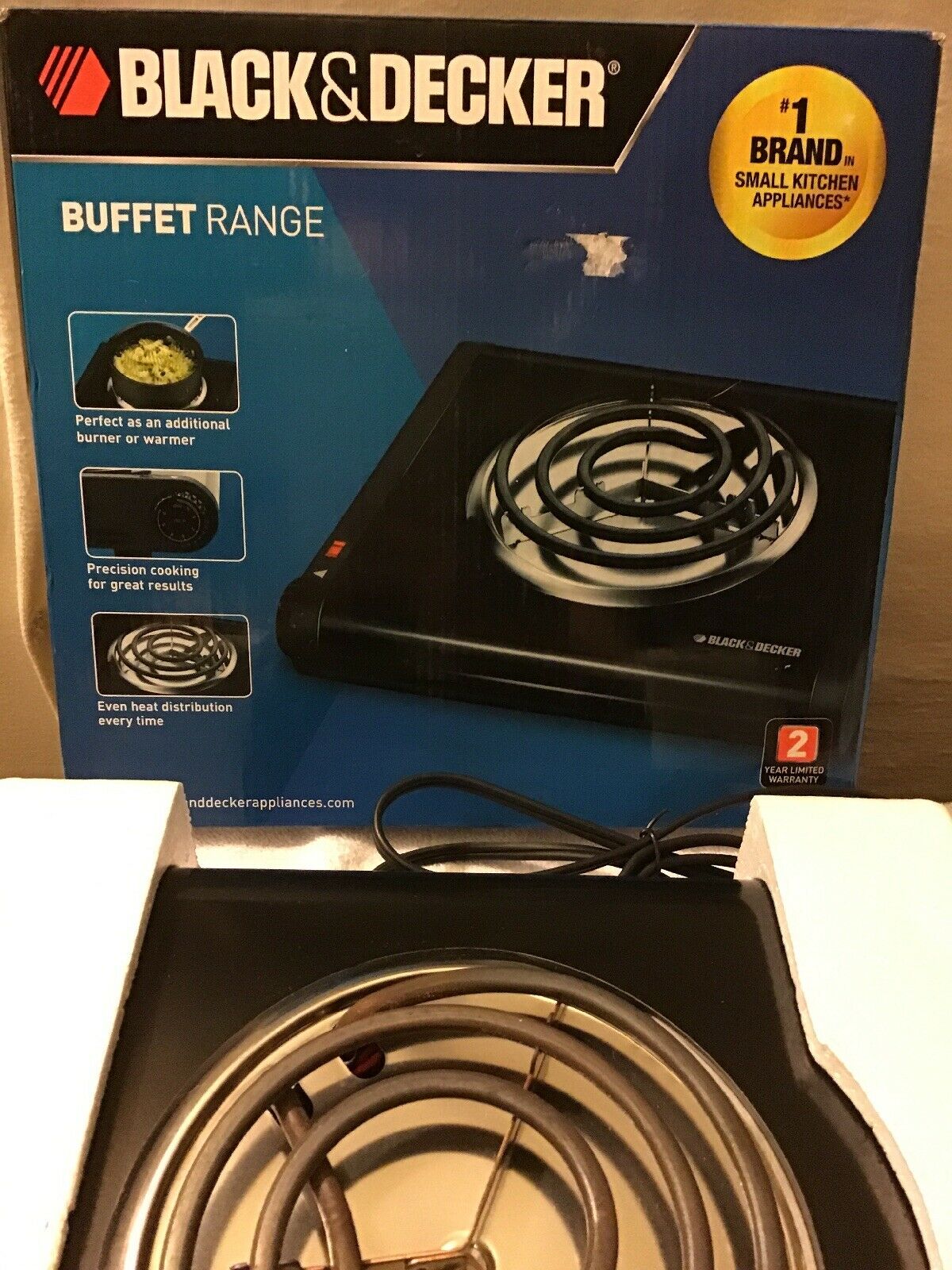 BLACK+DECKER Single Burner Portable Buffet Range  Cooking Appliances, New - Fresh Stock Dated February 2026