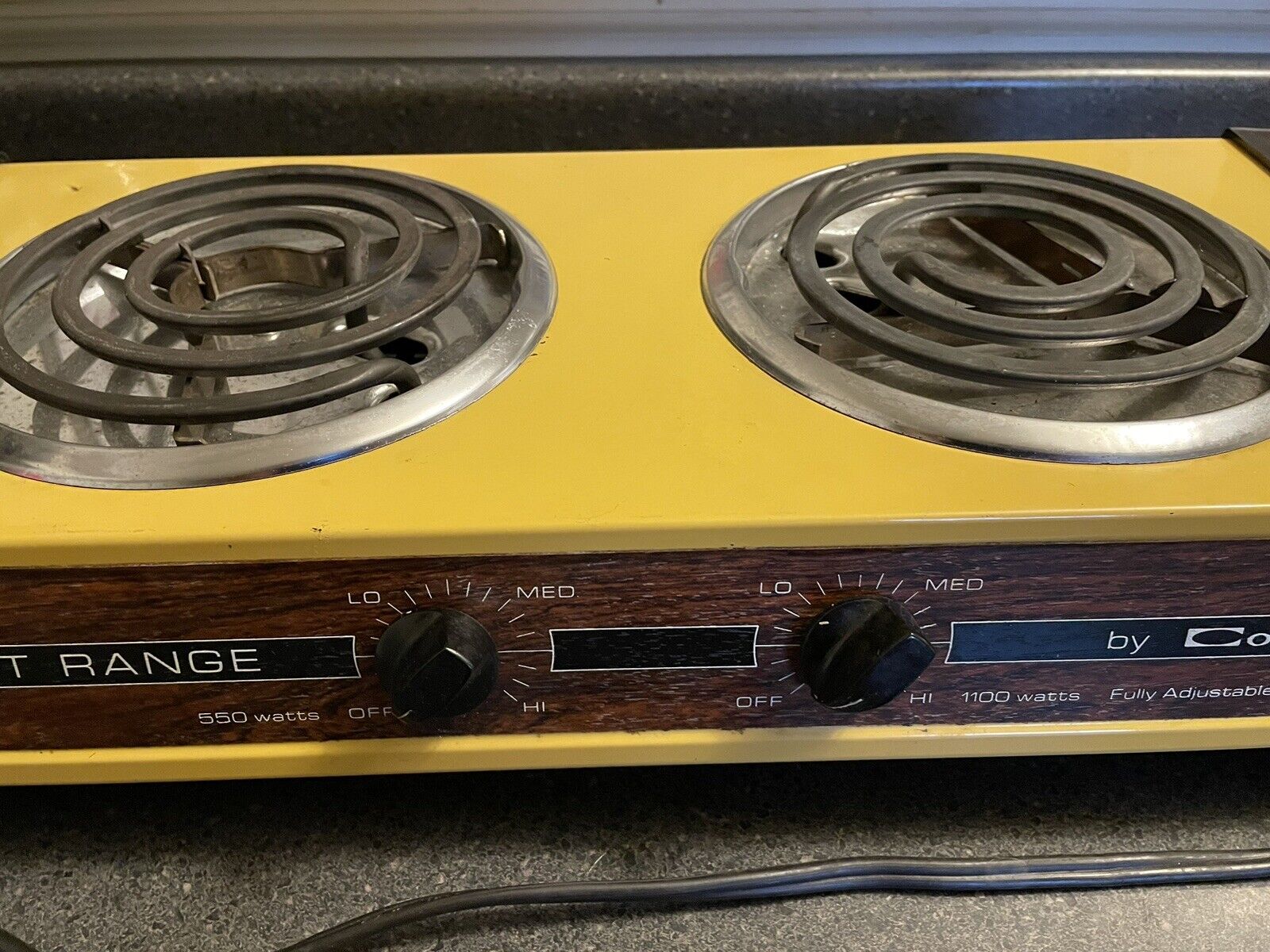 Rare Vintage Table Top Gold Range Electric 2 Burner Stove Cook Top Works Great - Fresh Stock Dated February 2026
