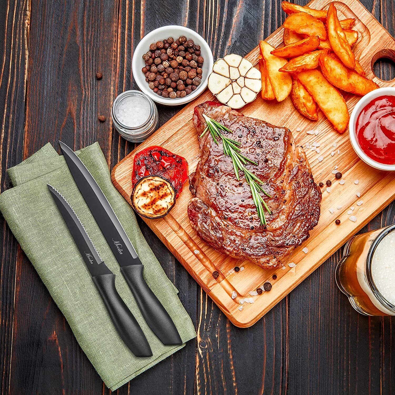 Knife Set Sharp Stainless Steel Professional Chef Cutlery Steak Kitchen Knives - Fresh Stock Dated February 2026