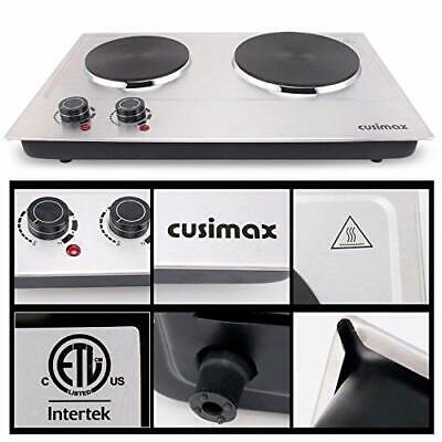 Electric Cooktop Burner Double Stove Hot Plate Countertop Portable Cooking Iron - Fresh Stock Dated February 2026