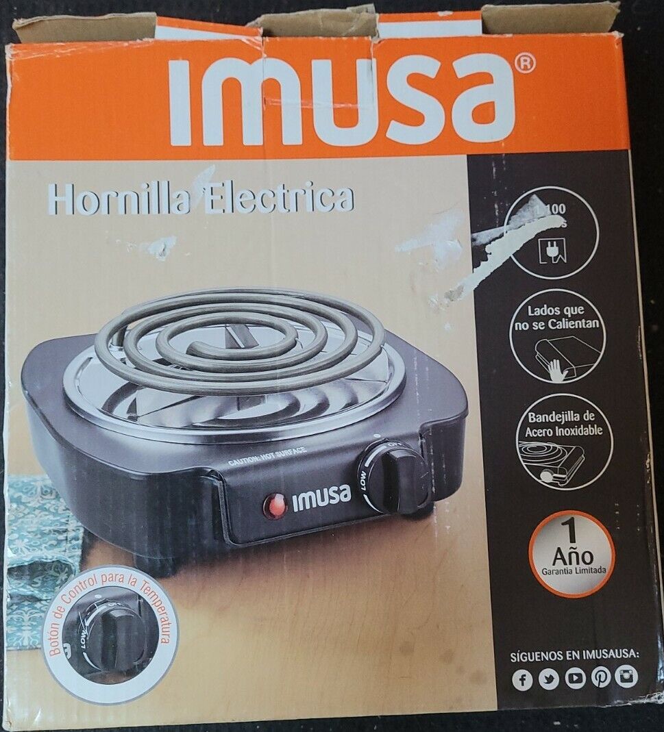 Imusa 1100W Electric Single Burner, Camping, Dorm, Travel, Household fishing - Fresh Stock Dated February 2026