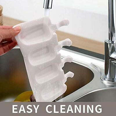 Ice Cream Popsicle Molds Silicone—— Set Of 2 Packs 4 Cavities Homemade Oval I... - Fresh Stock Dated February 2026