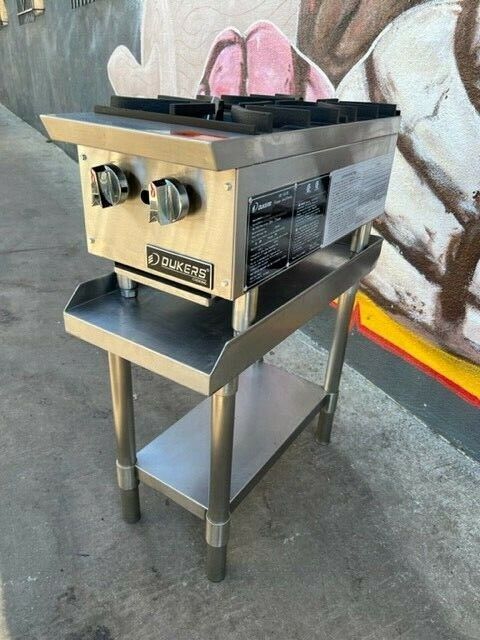 New Hot Plate 2 Burner Natural Gas Heavy Duty Stainless Steel Liftoff Cast Iron - Fresh Stock Dated February 2026