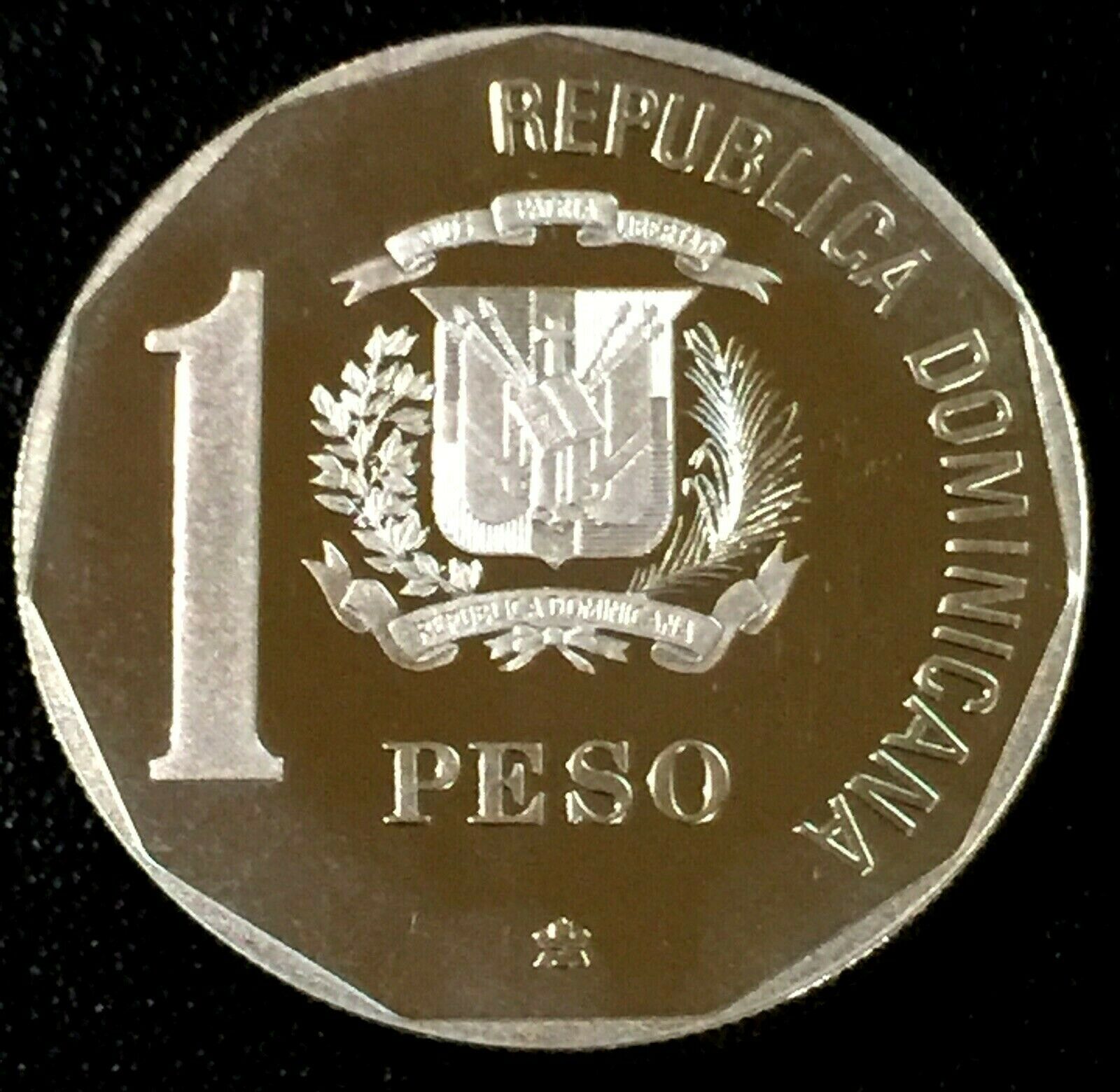 DOMINICAN REPUBLIC 1 Peso 1989 Proof Silver Evangelization - Fresh Stock Dated December 2025