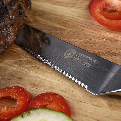 Kessaku 5-Inch Steak Knife Set - Samurai Series - High Carbon 7Cr17MoV Steel - Fresh Stock Dated January 2026