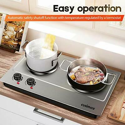 Electric Cooktop Burner Double Stove Hot Plate Countertop Portable Cooking Iron - Fresh Stock Dated February 2026