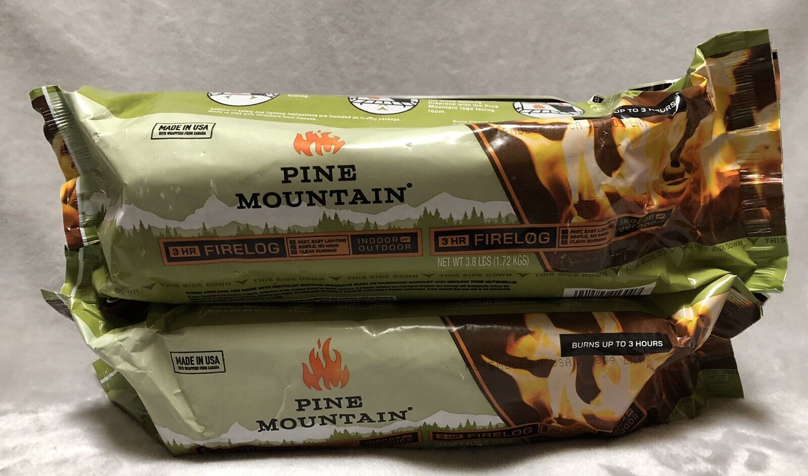 NEW X2 Pine Mountain 3-Hour Clean Burn Fire Logs Indoor/Outdoor - Easy Start - Fresh Stock Dated January 2026