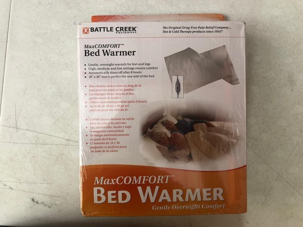 Battle Creek Bed Warmer with Three-Temp Settings and 8-Hour auto Shut-Off, Provi - Fresh Stock Dated February 2026