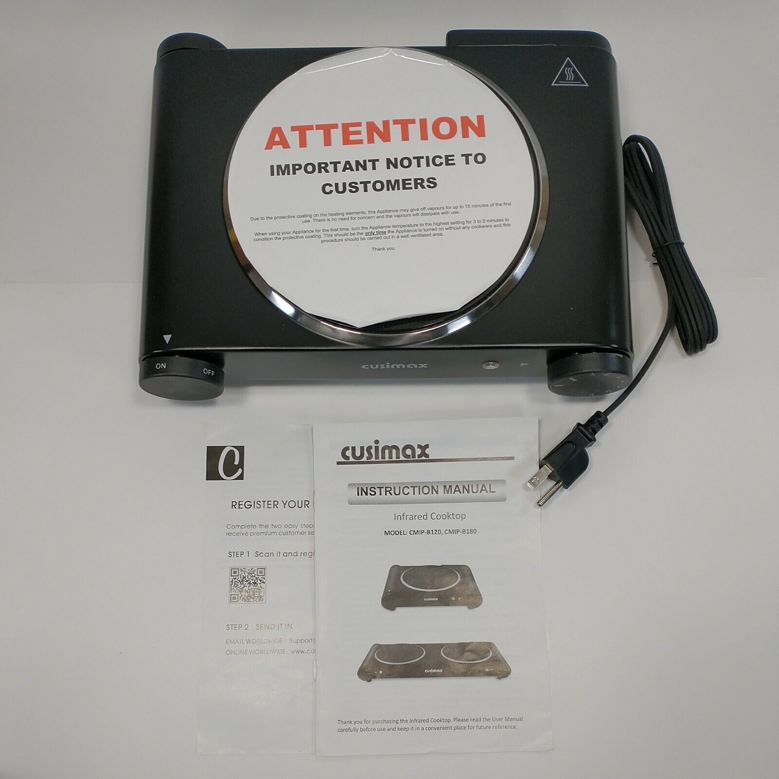 Cusimax Infrared Ceramic Hot Plate Portable Electric Single Cooktop CMIP-B120 - Fresh Stock Dated February 2026