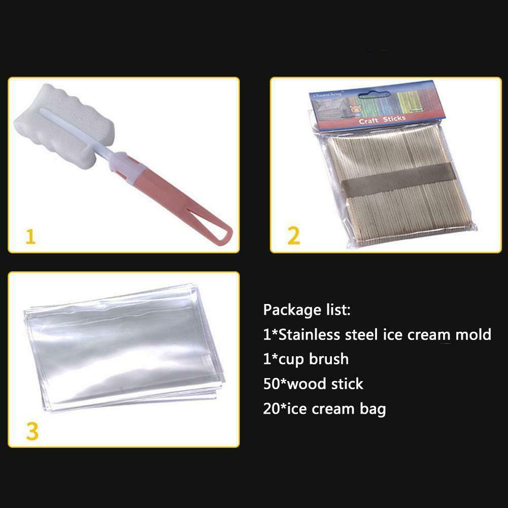 Steel Popsicle Ice Cream Sticks Mold Ice Lolly Popsicle Stick Holder - Fresh Stock Dated February 2026