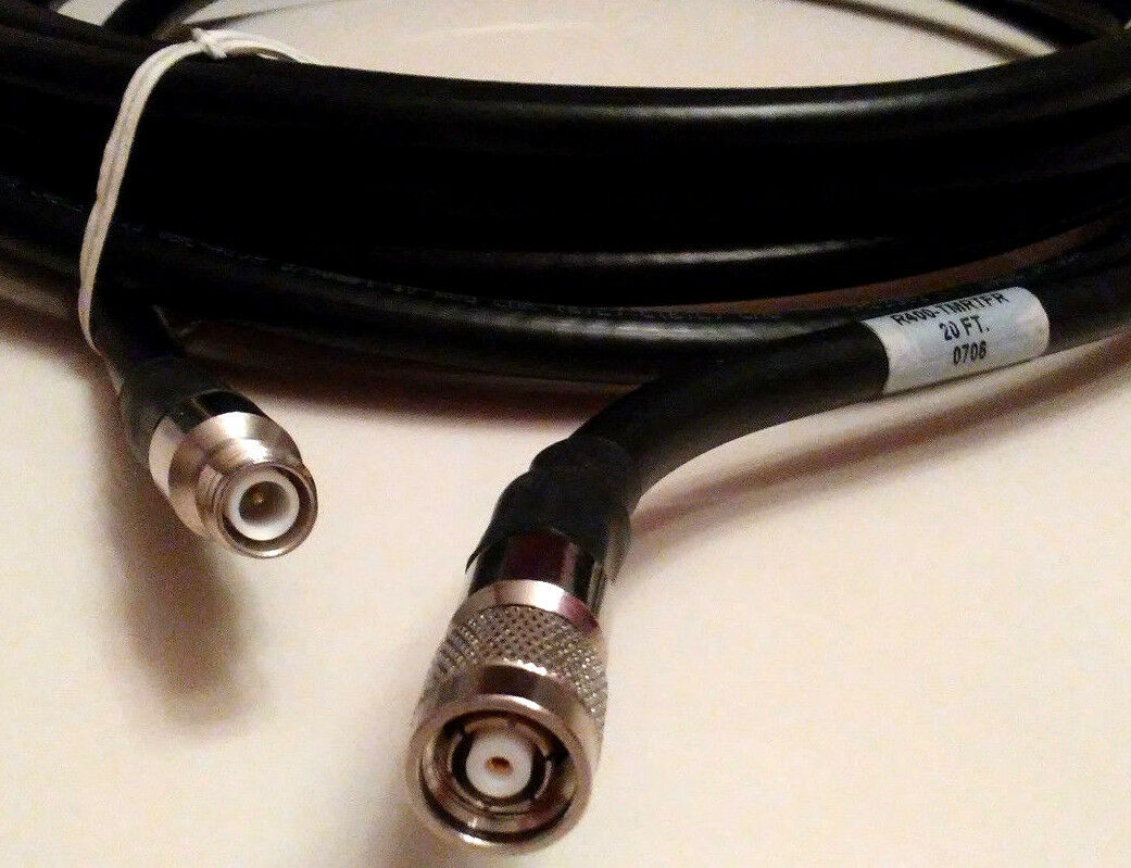 Commscope 20' Ft WBC-400R Fire Resist 50 Ohm Cable TNC Connectors Rev Polarity - Fresh Stock Dated December 2025