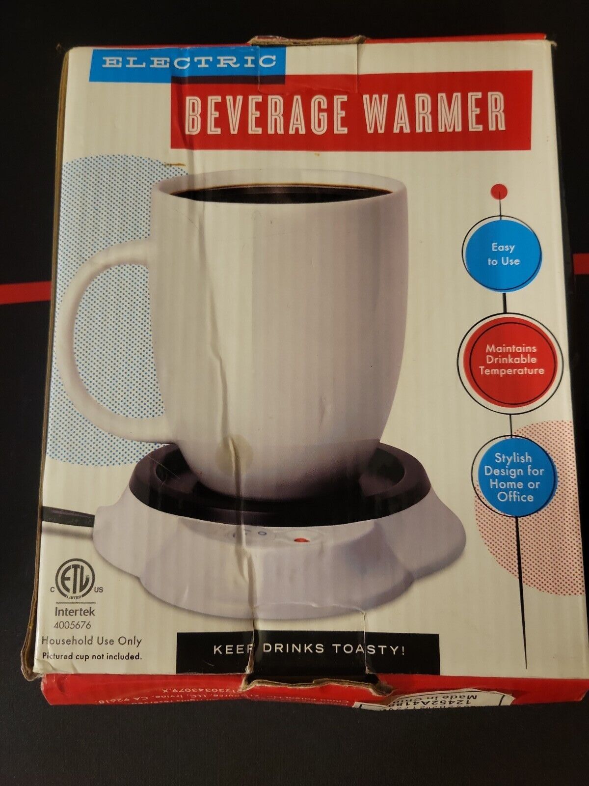 Electric Beverage Warmer Intertek Company For Household Use - Fresh Stock Dated February 2026