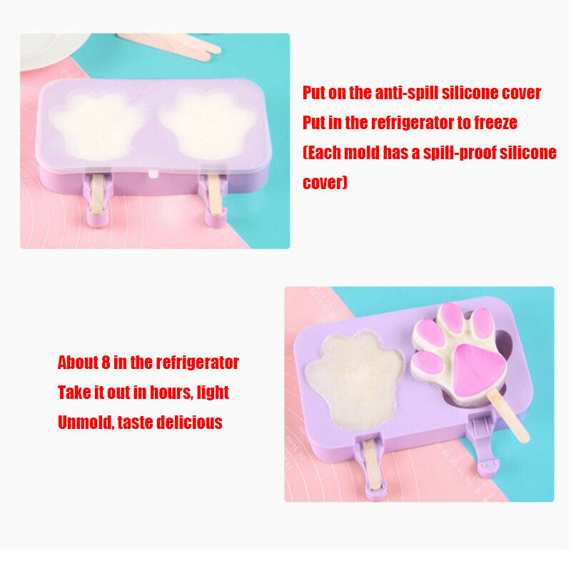 Frozen Ice Cream DIY Pop Mold Popsicle Maker Lolly Mould +Stick Silicone Summer! - Fresh Stock Dated February 2026