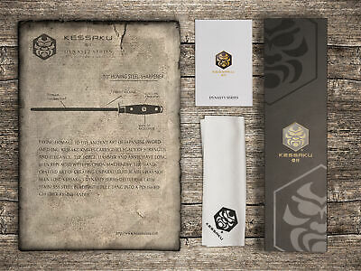 Kessaku Sharpening Steel Honing Rod Dynasty Series G10 Resin Handle 10-Inch - Fresh Stock Dated January 2026