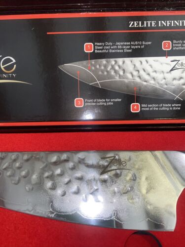 ZELITE INFINITY Chef Knife 8 Inch - Alpha-Royal Series Executive Chefs Edition - Fresh Stock Dated January 2026