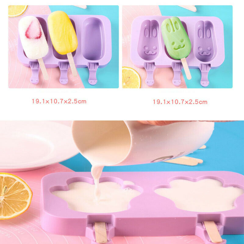 Frozen Ice Cream DIY Pop Mold Popsicle Maker Lolly Mould +Stick Silicone Summer! - Fresh Stock Dated February 2026