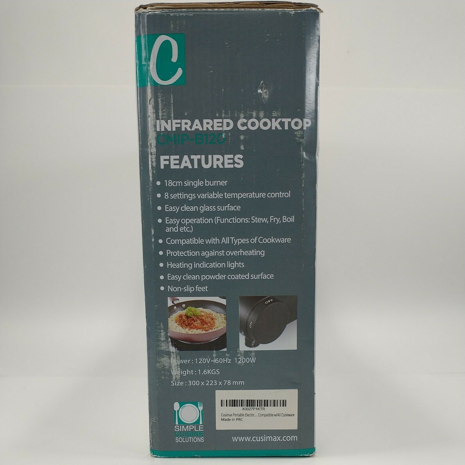 Cusimax Infrared Ceramic Hot Plate Portable Electric Single Cooktop CMIP-B120 - Fresh Stock Dated February 2026