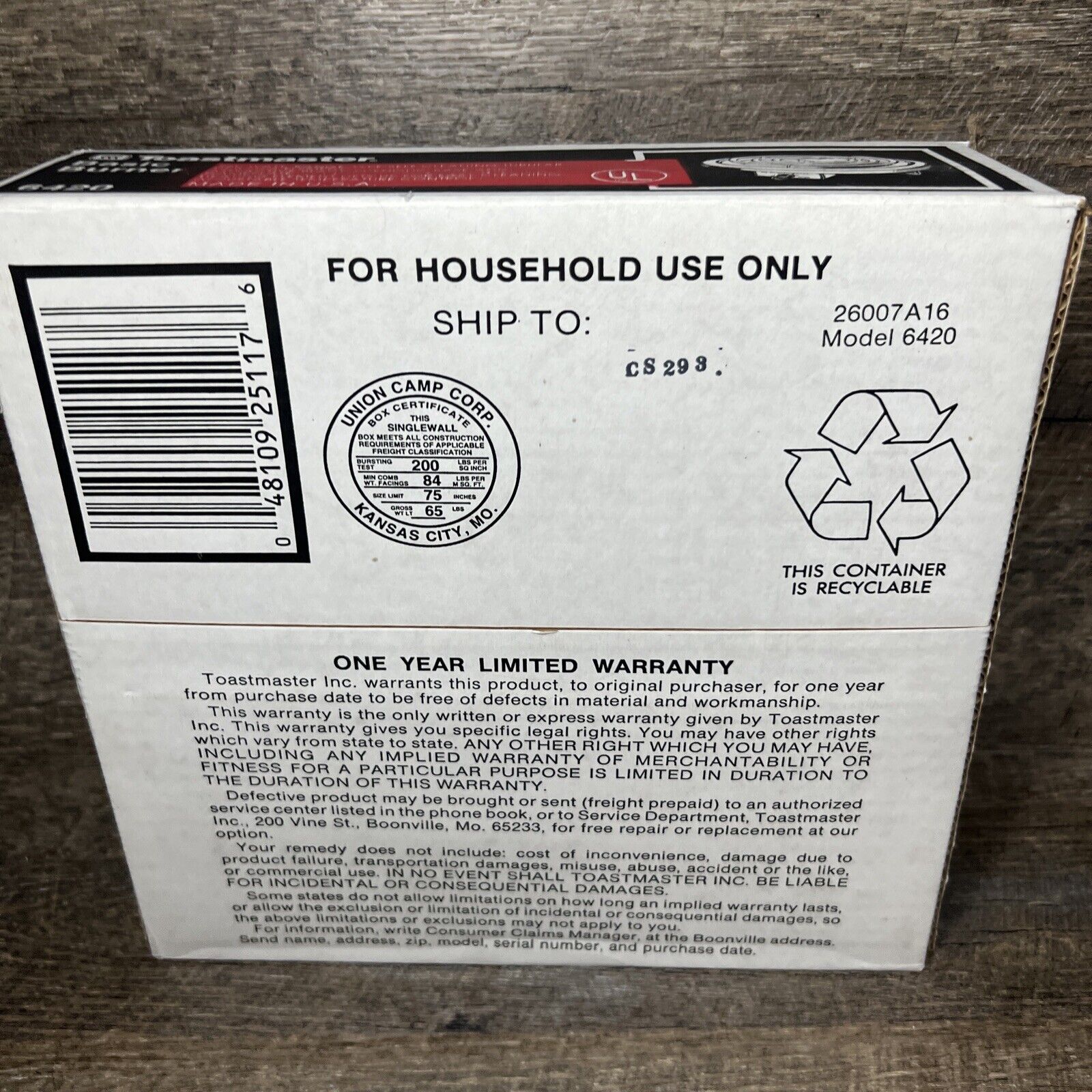 VTG NEW TOASTMASTER Basic Burner Single Burner Buffet Range #6420 SEALED T1 - Fresh Stock Dated February 2026