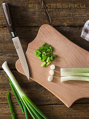 Kessaku 5.5-Inch Utility Knife - Samurai Series - High Carbon 7Cr17MoV Steel - Fresh Stock Dated January 2026