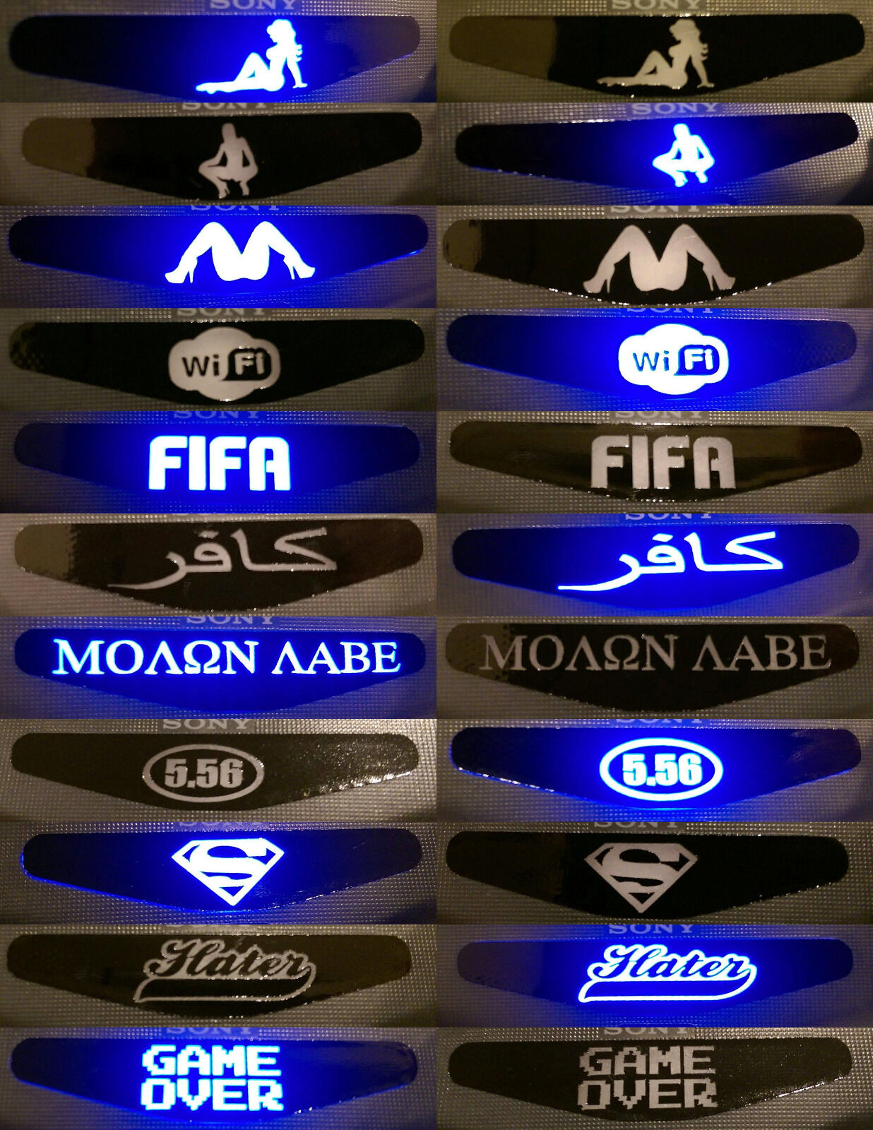 2x PS4 PlayStation Controller LED Light Bar Decal Sticker 80+DESIGNS YOUR CHOICE - Fresh Stock Dated January 2026