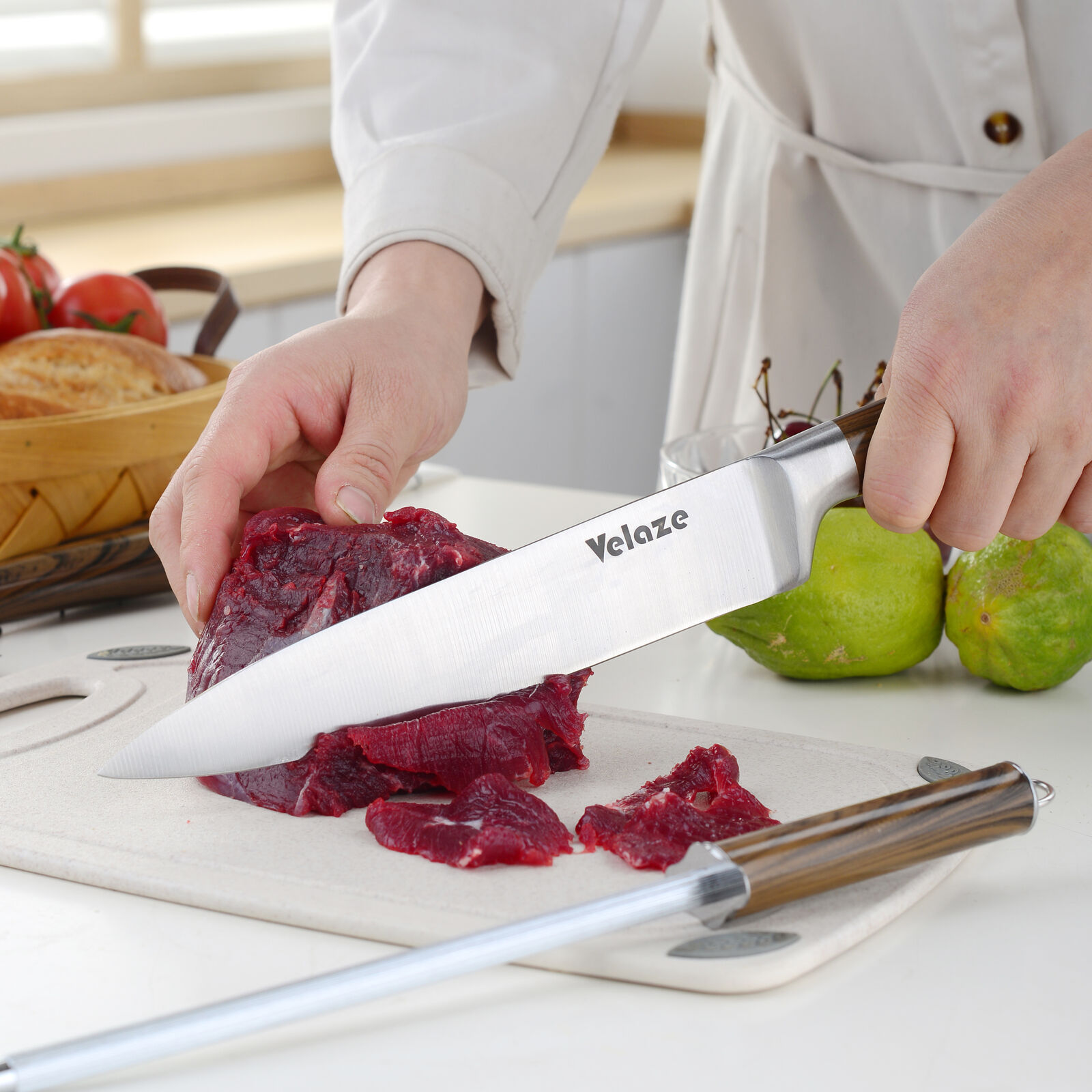 Velaze 8-Pieces Stainless Steel Knife Set Chef Cutlery Kitchen Knives Knife Set - Fresh Stock Dated February 2026