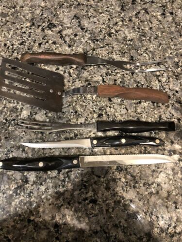 Cutco Lot of 17. Mixed Knives, Serving Forks, Spoons, Spatula.  Mixed Handles - Fresh Stock Dated January 2026