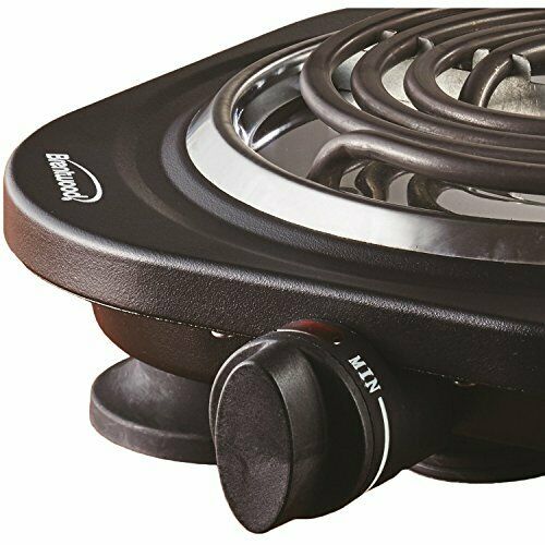 Brentwood TS-321BK 1000w Single Electric Burner, Black - Fresh Stock Dated February 2026