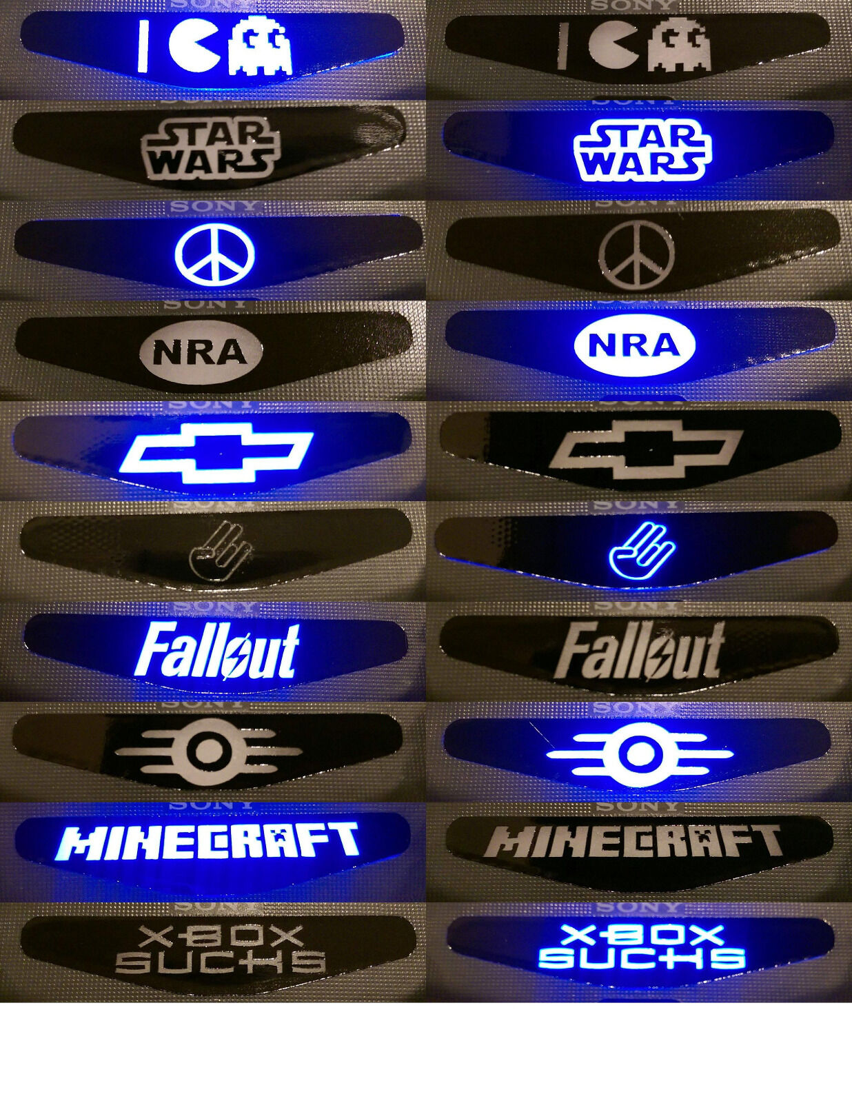 2x PS4 PlayStation Controller LED Light Bar Decal Sticker 80+DESIGNS YOUR CHOICE - Fresh Stock Dated January 2026