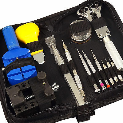 13 pc Watch Repair Tool Kit Zip Case Battery Opener Link Pin Remover Screwdriver - Fresh Stock Dated December 2025