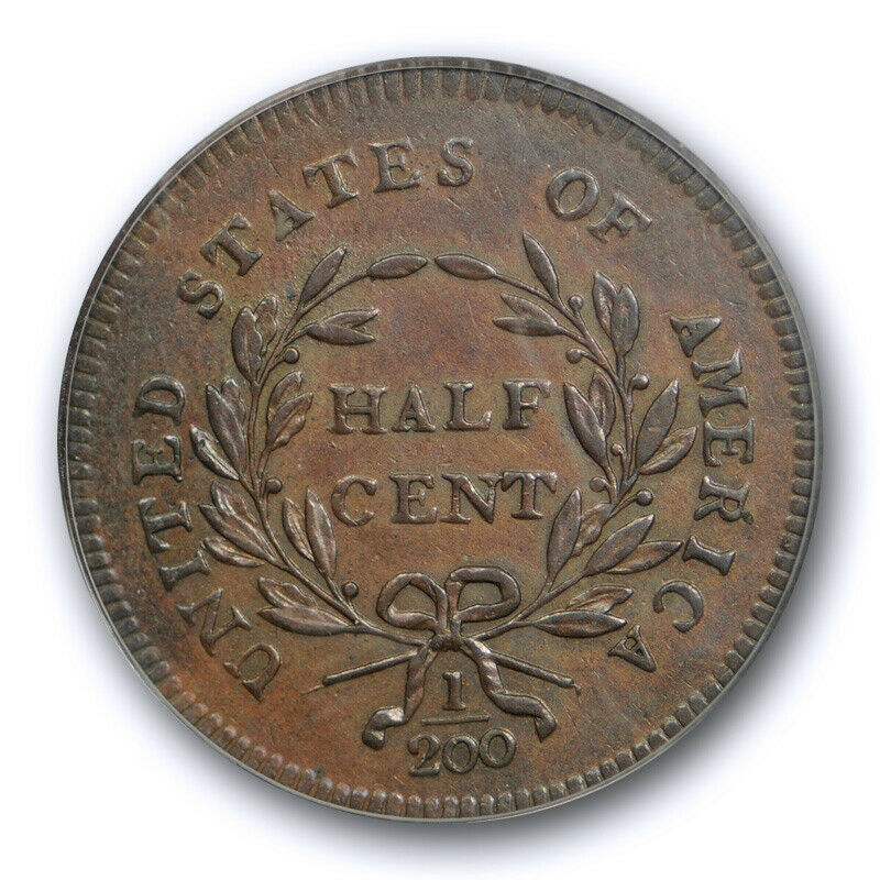 1795 1/2C Liberty Cap Half Cent PCGS AU 53 About Uncirculated OGH CAC Approved ! - Fresh Stock Dated December 2025