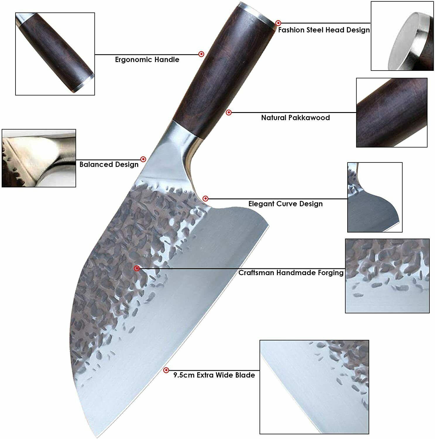 Hunters Serbian Handmade Forged Butcher Knife Chopping Cleaver Kitchen Knife -US - Fresh Stock Dated January 2026