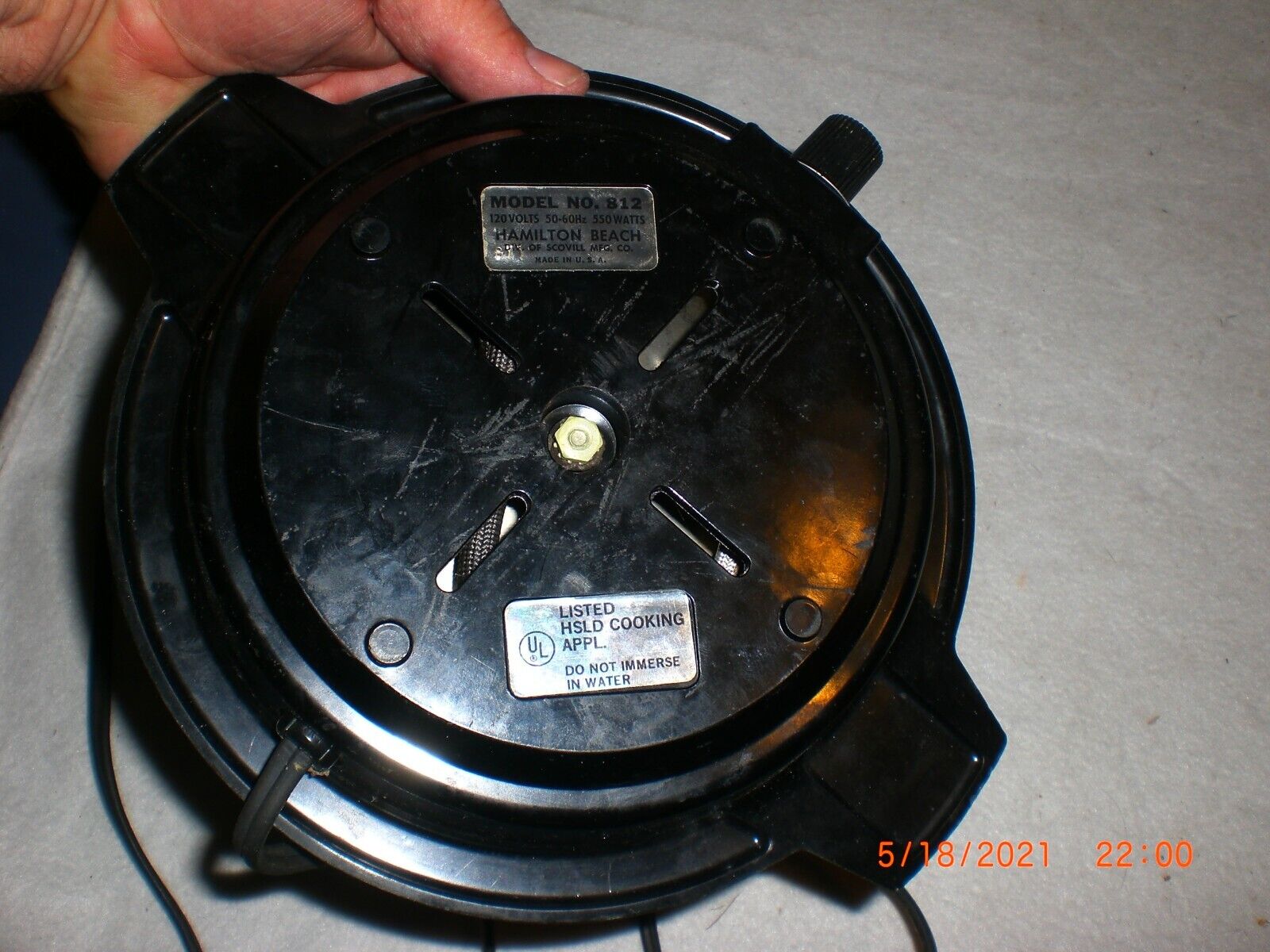 Vintage Hamilton Beach Fifth Burner 812 Portable Burner Works TESTED - Fresh Stock Dated February 2026