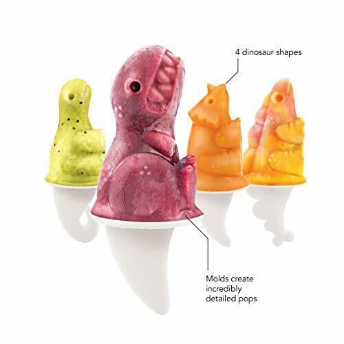 Tovolo Dino Ice Pop Molds, Flexible Silicone, Easily-Removable, Dishwasher Safe, - Fresh Stock Dated February 2026