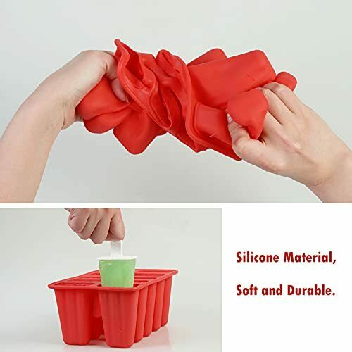 Hibery 10-Cavities Popsicle Molds Reusable Popsicle Maker Mold Easy Release S... - Fresh Stock Dated February 2026